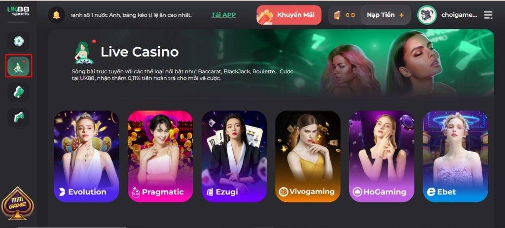 Trải nghiệm casino UK88 với các trò chơi cực hot như Tiến lên, bài Blackjack, Bài cào,….